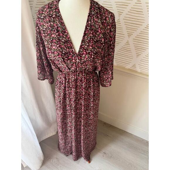 Entro Women’s Small Burgundy Floral Maxi Dress - Picture 3 of 9